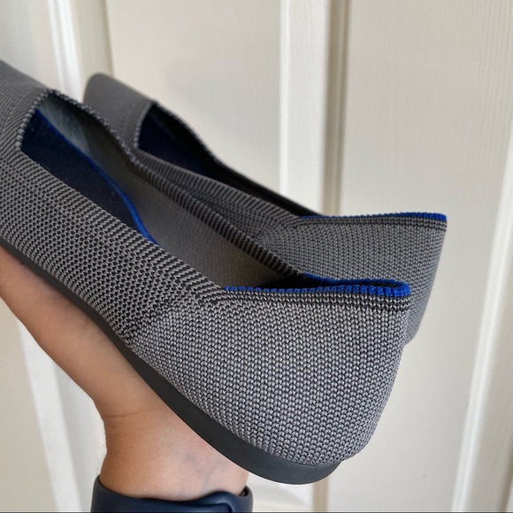 Rothy’s Women's Gray The Point Flat Shoes Cloud Grey Birdseye Sz 7 - Picture 6 of 13